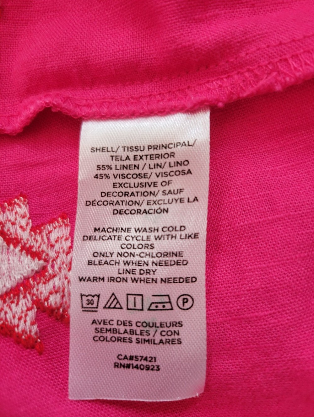 Ann Taylor LOFT Pink Linen Blend Embroidered Boho Tank Top Women XS Runs Big - Picture 12 of 12